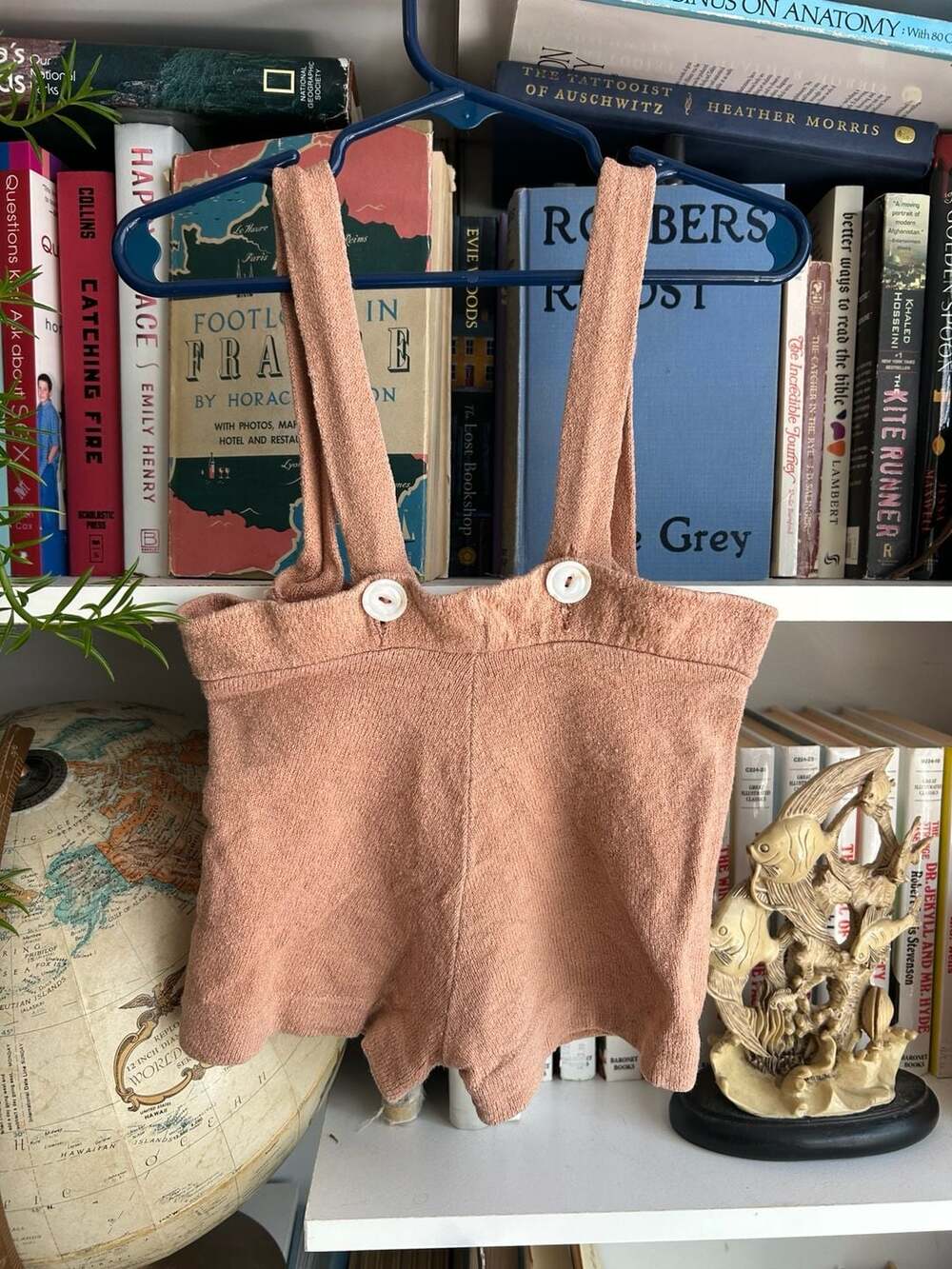 Baby Knit Suspender Bloomers Shorts Dusty Rose